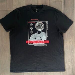 Armani Exchange Black Graphic T-Shirt Size L